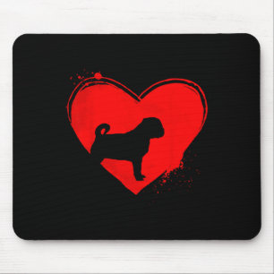 Mops-Hund Herzform Valentinstag Hunde Liebhaber  Mousepad