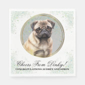 Mops Hund Hochzeit Napkins mit Hunden Foto Serviette (Vorderseite)