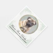 Mops Hund Hochzeit Napkins mit Hunden Foto Serviette (Ecke)