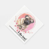 Mops Hund Hochzeit Napkins mit Hunden Foto Serviette (Ecke)