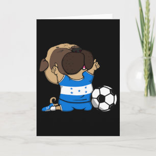 Mops Hund Honduras Fußballfans Trikot honduranisch Karte