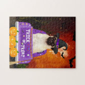 Mops Hund im Halloween-Lkw Puzzle (Horizontal)