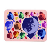 Mops-Hund im PopArt Retro-Stil Magnet (Horizontal)