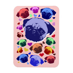 Mops-Hund im PopArt Retro-Stil Magnet