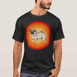 Mops-Hund im Retro-Stil mit Distressed-Effekt T-Shirt