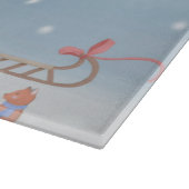 Mops Hund im Schnee mit Weihnachtsgeschenken Schneidebrett (Ecke)