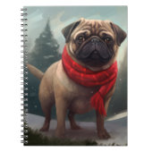 Mops Hund im Schnee Weihnachten Notizblock (Vorderseite)