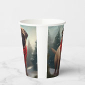 Mops Hund im Schnee Weihnachten Pappbecher (Links)