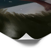 Mops Hund im Schnee Weihnachten Poster (Ecke)