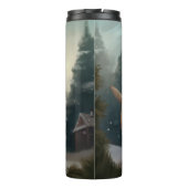 Mops Hund im Schnee Weihnachten Thermosbecher (Rückseite)