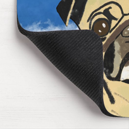 Mops Hund im Schnee Weihnachten Wasserfarben Mousepad (Ecke)
