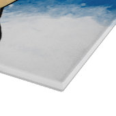 Mops Hund im Schnee Weihnachten Wasserfarben Schneidebrett (Ecke)