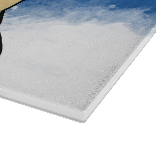 Mops Hund im Schnee Weihnachten Wasserfarben Schneidebrett (Ecke)