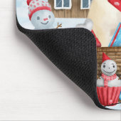 Mops Hund im Schnee Weihnachtshundehaus Mousepad (Ecke)