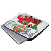Mops Hund in der Weihnachtslieferung LKW Schnee Laptopschutzhülle (Vorne Knopf)