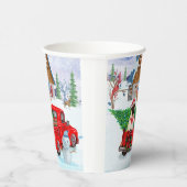 Mops Hund in der Weihnachtslieferung LKW Schnee Pappbecher (Rechts)