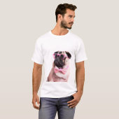 Mops-Hund in einer Schleife T-Shirt (Vorne ganz)