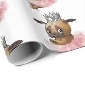 Mops Hund in einer Tutu-Wasserfarbe Geschenkpapier (Rolleneckpunkt)