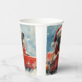 Mops Hund in Sledge Lass es Schnee Weihnachten Pappbecher (Rechts)