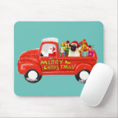 Mops Hund in Weihnachtslieferung LKW Mousepad (Mit Mouse)