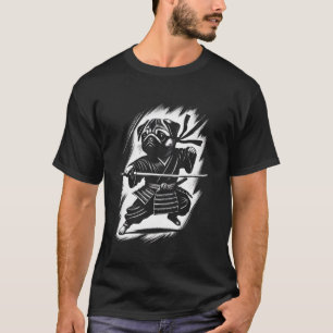 Mops Hund Japanischer Samurai Krieger Ninja Japan T-Shirt