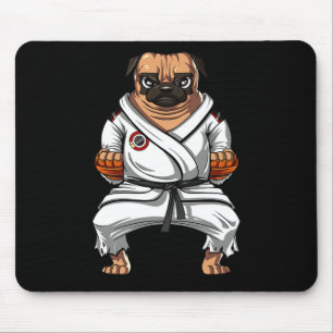 Mops Hund Karate Kampfsport Kickboxen Jiu Jitsu B Mousepad