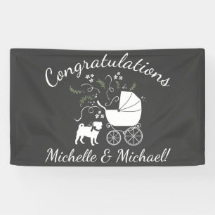 Mops Hund Kinderdusche Graues Welpengeschlecht Neu Banner