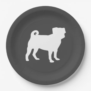 Mops Hund Kinderdusche Graues Welpengeschlecht Neu Pappteller
