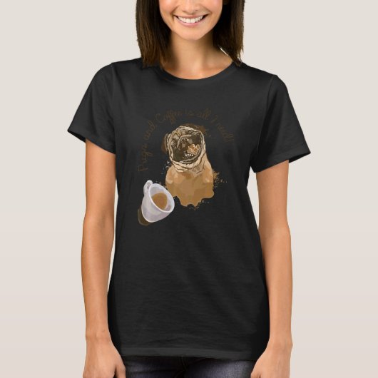 Mops-Hund Kopf 1 T-Shirt (Vorderseite)