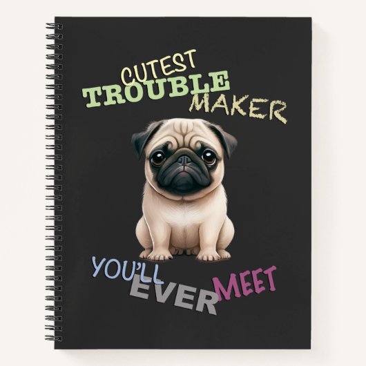 Mops Hund Kutteststörer Niedlich Adortable Funny Notizblock (Vorderseite)