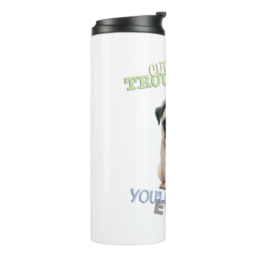 Mops Hund Kutteststörer Niedlich Adortable Funny Thermosbecher (Nach links gedreht)