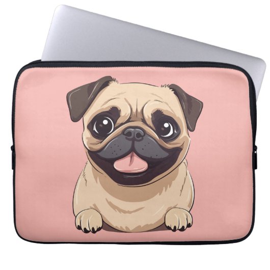 Mops Hund Laptopschutzhülle (Vorderseite)