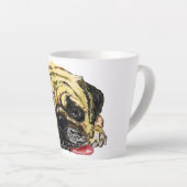 Mops-Hund-Latte-Mug Milchtasse (Rechte Ecke)