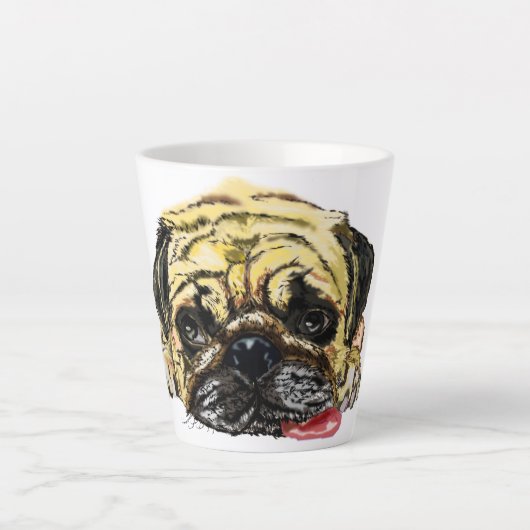 Mops-Hund-Latte-Mug Milchtasse (Vorderseite)