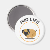 Mops-Hund-Leben-Magnet Magnet (Vorderseite/Rückseite)