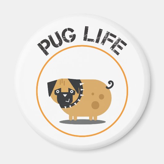 Mops-Hund-Leben-Magnet Magnet (Vorne)