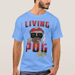 Mops Hund Lebt das Mops Leben Hunde Vintage Lustig T-Shirt