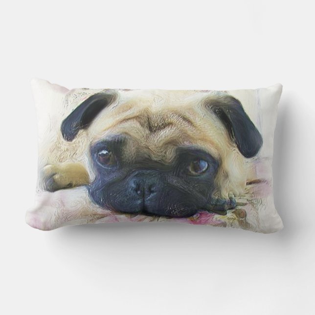 Mops-Hund Lendenkissen (Vorderseite)