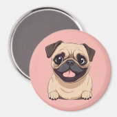 Mops-Hund Magnet (Vorderseite/Rückseite)