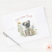 Mops Hund Mama Bläschen Quadratischer Aufkleber (Umschlag)