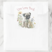 Mops Hund Mama Bläschen Quadratischer Aufkleber (Tasche)
