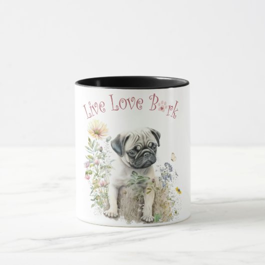 Mops Hund Mama Bläschen Tasse (Zentrum)