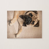 Mops-Hund mit Bogen-Krawatte Puzzle (Horizontal)