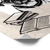 Mops Hund mit Brille drucken Poster (Ecke)