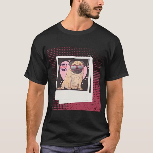 Mops-Hund mit Brille T-Shirt (Vorderseite)