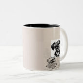 Mops Hund mit Brille-Tasse Zweifarbige Tasse (VorderseiteRechts)