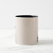 Mops Hund mit Brille-Tasse Zweifarbige Tasse (Mittel)