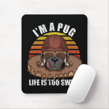 Mops Hund mit Donuts Retrodesign Mouse Pad