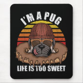Mops Hund mit Donuts Retrodesign Mouse Pad Mousepad (Vorne)