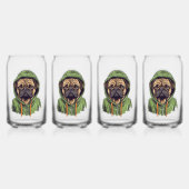 Mops-Hund mit grüner Hoodie Dosenglas (Hinten)